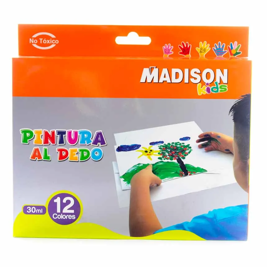 Pintura al dedo 30ml Madison de 12 colores