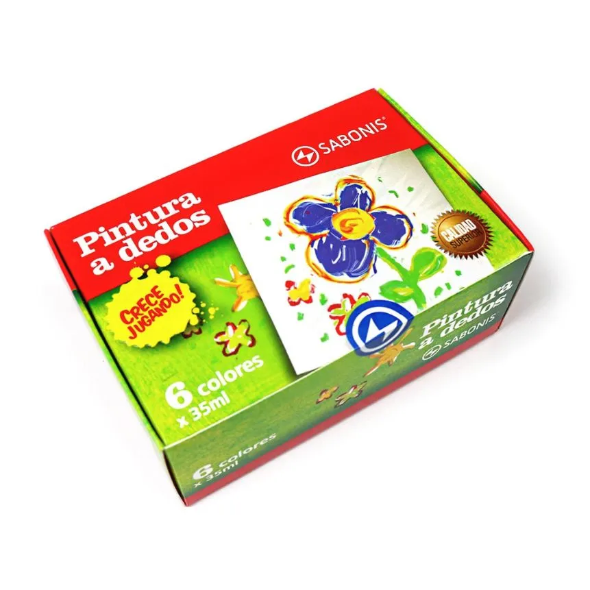 Pintura al dedo sabonis 6 colores