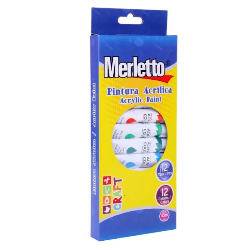 Pintura al oleo MERLETTO de 12 colores 12ml