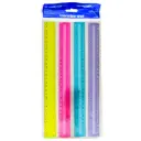 Regla economica 4 colores 30cm 12u