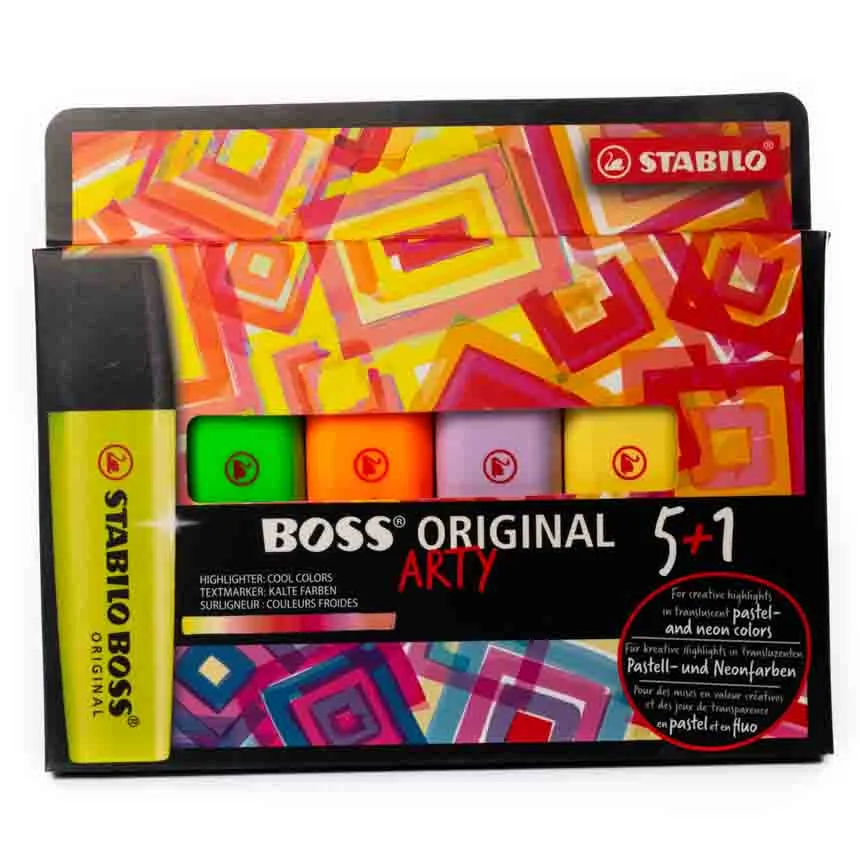 Resaltador Boss Stabilo Arty Exhibidor 6u
