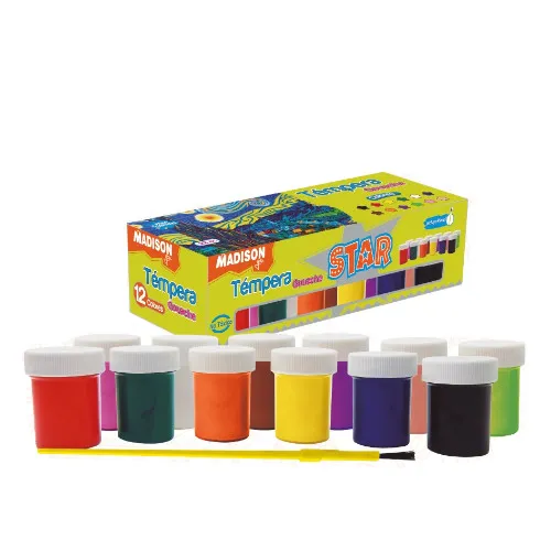 Tempera Gouache STAR MADISON 12 colores de 22cc.