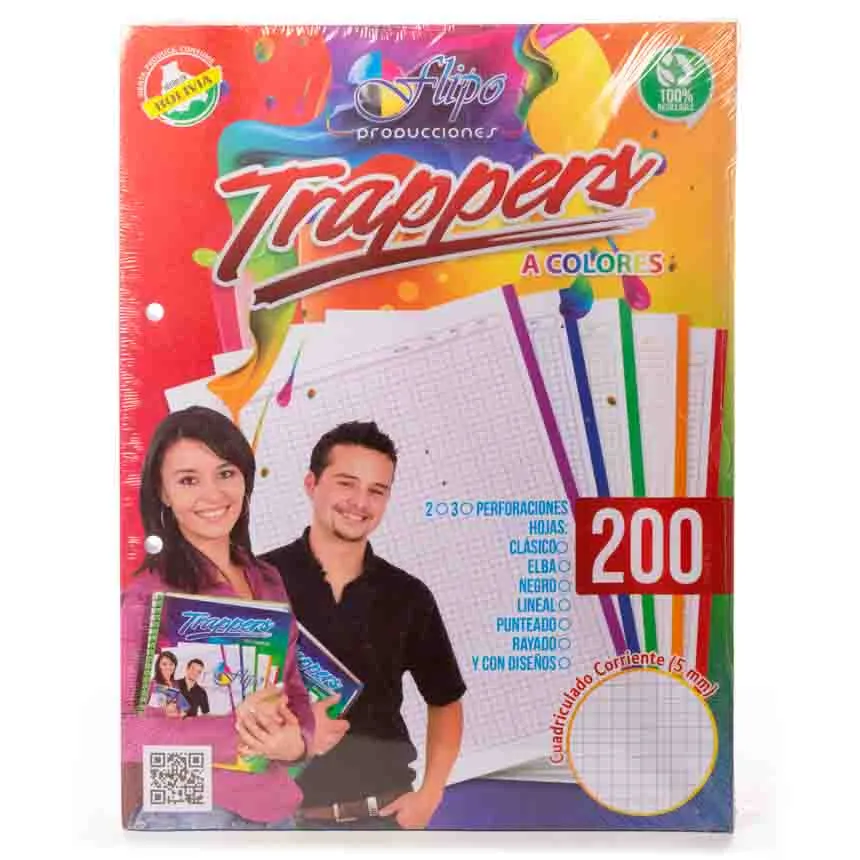 Hojas traper RAYADO 5 colores Flipo 200h