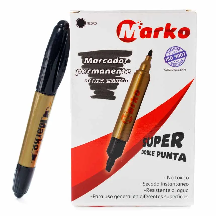 Marcador MARKO Permanente Doble Punta 10u