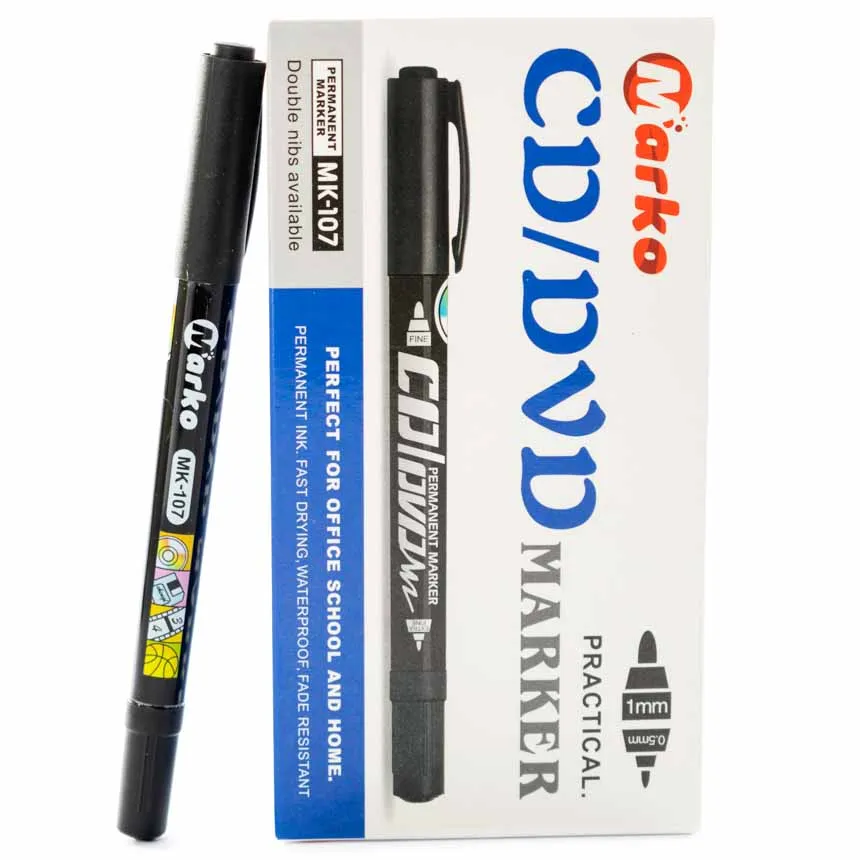 Marcador para CD/DVD doble punta Marko 12u