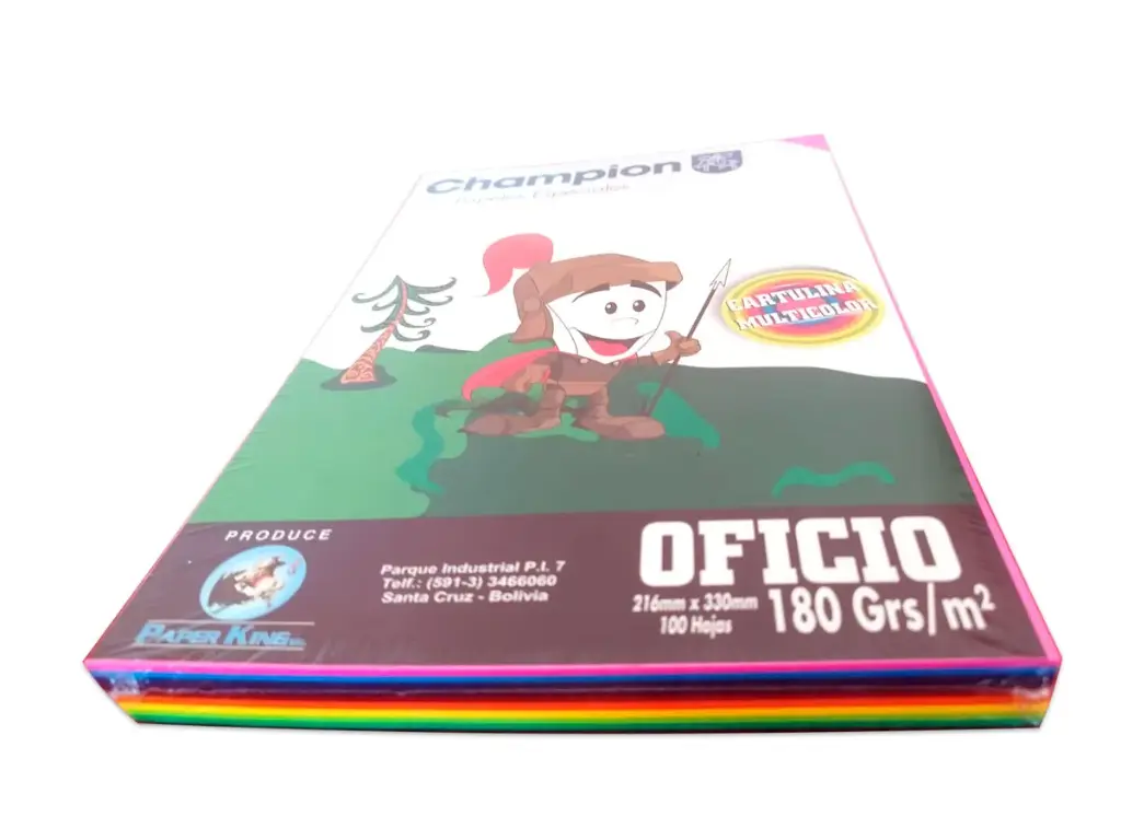 Cartulina de 10 colores intensos de 180gr. 100hjs OFICIO