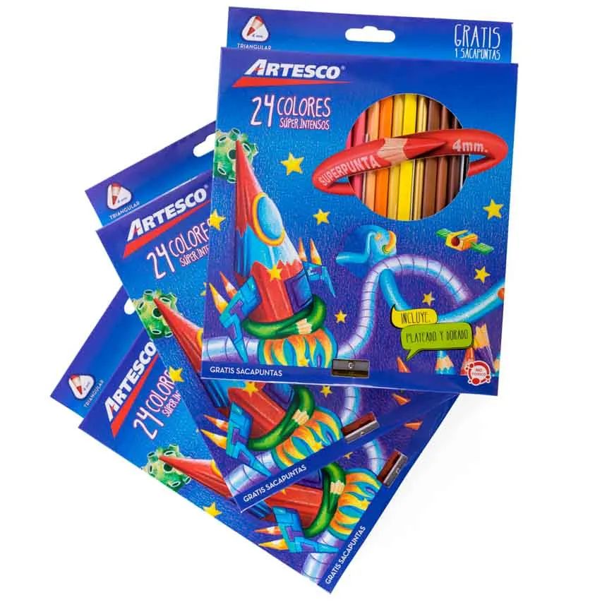 Color Largo Artesco 24 Colores + tajador