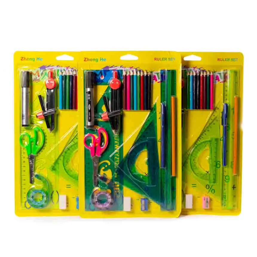 Estuche Geometrico 13pcs + lapices de color