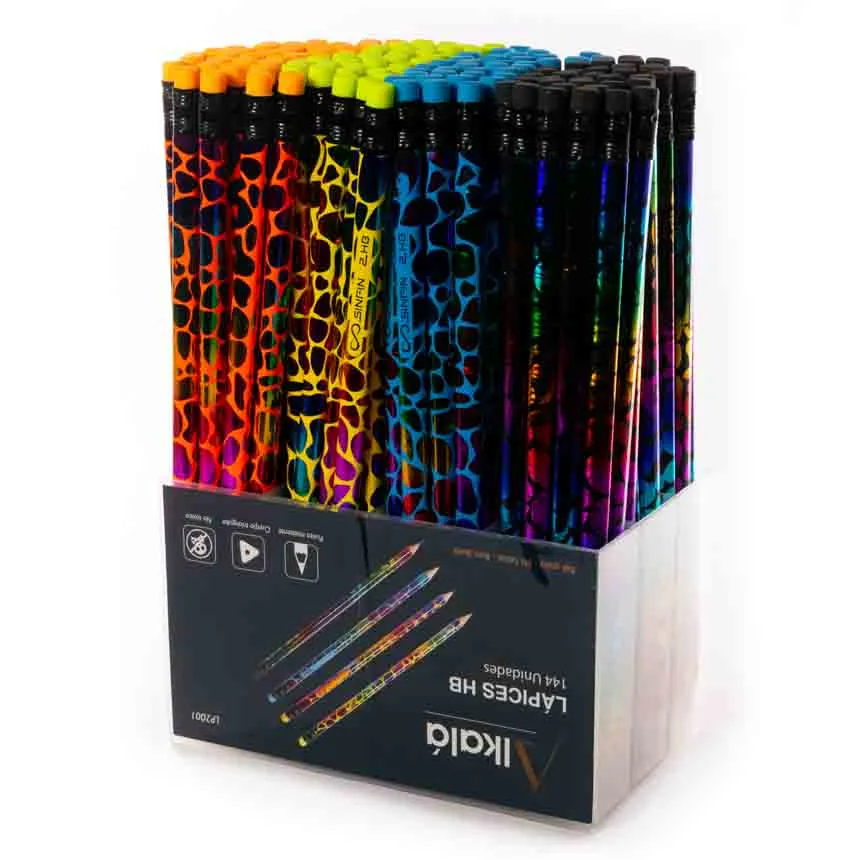 Lapiz negro multicolor LP2001 Alkala exhibidor de 144pcs