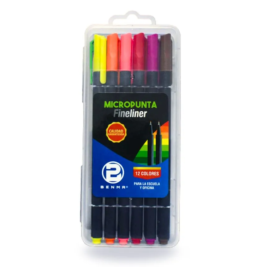Micropunta Fineliner Benma de 12 colores