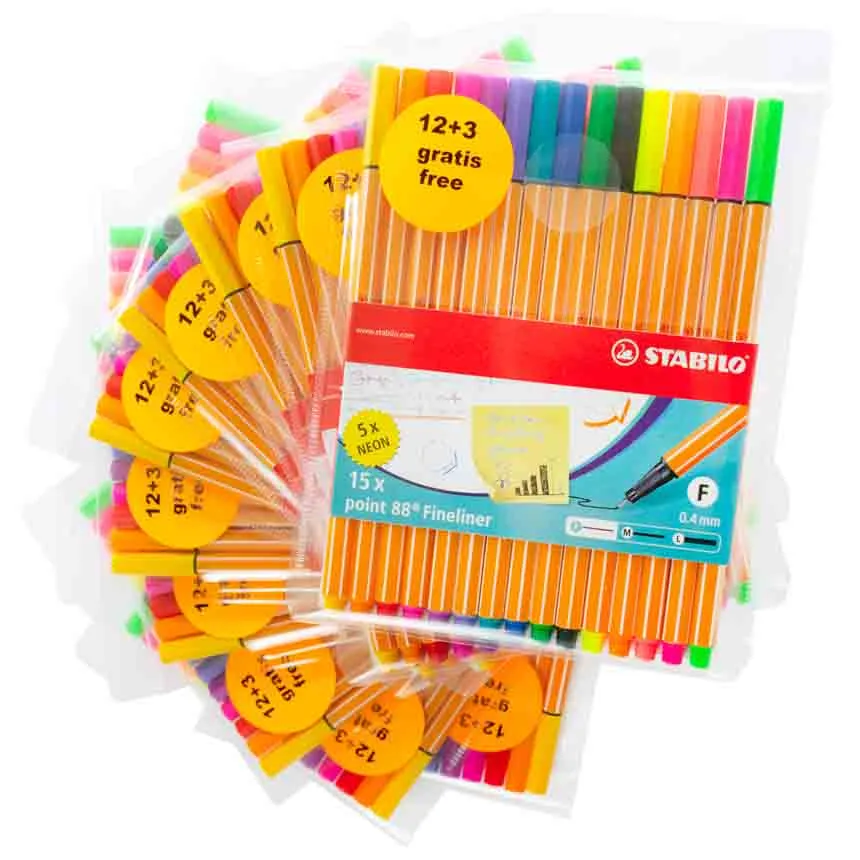 Micropunta point 88 de 15 colores diferentes Stabilo