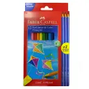 Color largo triangular Faber Castell 12 colores + 3 lapiz negro